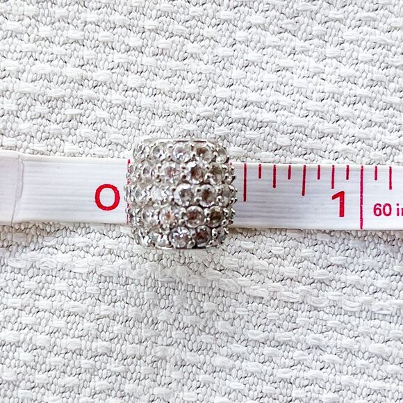 Sterling Silver & CZ Studded Charm Bead - For Chamilia Bracelet - Estate Jewelry - Picture 7 of 7